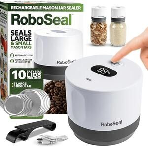 RoboSeal Rechargeable Mason Jar Vacuum Sealer for Mason Jars